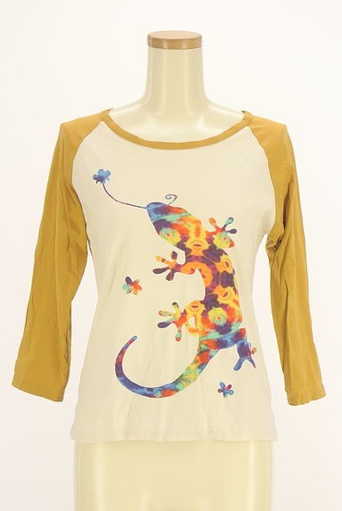 mash mania（マッシュマニア）の古着「トカゲタイダイプリント7分袖ラグランTシャツ（Ｔシャツ）」大画像１へ