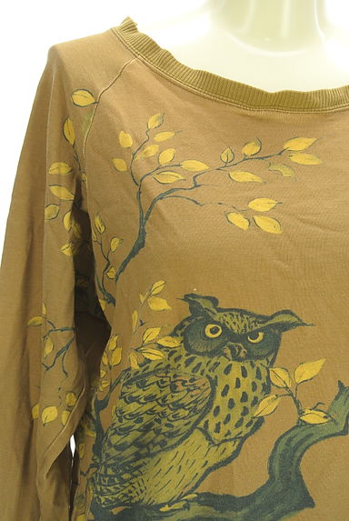 mash mania（マッシュマニア）の古着「フクロウプリントラグランスウェット（スウェット・パーカー）」大画像４へ