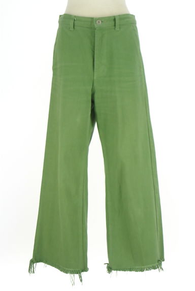 GALLARDAGALANTE（ガリャルダガランテ）の古着「ハイウエストフリンジツイルワイドパンツ（デニムパンツ）」大画像１へ