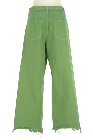 GALLARDAGALANTE（ガリャルダガランテ）の古着「ハイウエストフリンジツイルワイドパンツ（デニムパンツ）」大画像２へ