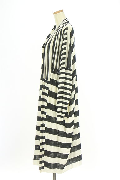 クリックで大画像表示 Y's(ワイズ)の古着「ボーダー切替ロングニットカーディガン(カーディガン・ボレロ)」大画像3へ