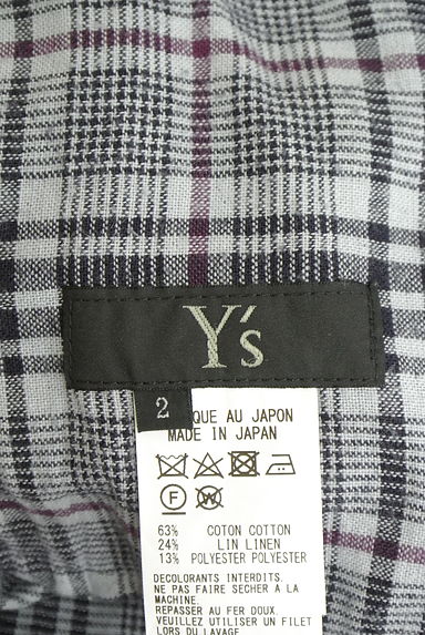 Y's（ワイズ）の古着「ロールアップチェック柄起毛ワイドパンツ（パンツ）」大画像６へ