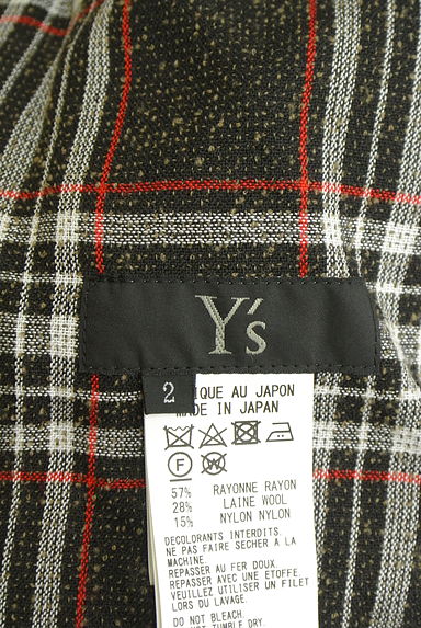 クリックで大画像表示 Y's(ワイズ)の古着「イレギュラーヘム起毛チェックスカート(ロングスカート・マキシスカート)」大画像6へ