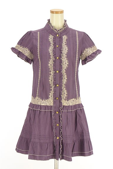 axes femme（アクシーズファム）の古着「半そでバンドカラーシャツワンピース（ワンピース・チュニック）」大画像１へ