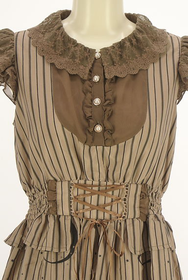 axes femme（アクシーズファム）の古着「axes femme POETIQUE ノースリストライプ柄ワンピース（ワンピース・チュニック）」大画像４へ