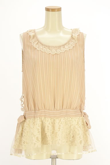 クリックで大画像表示 axes femme(アクシーズファム)の古着「ストライプシフォンペプラムブラウス(カットソー・プルオーバー)」大画像1へ