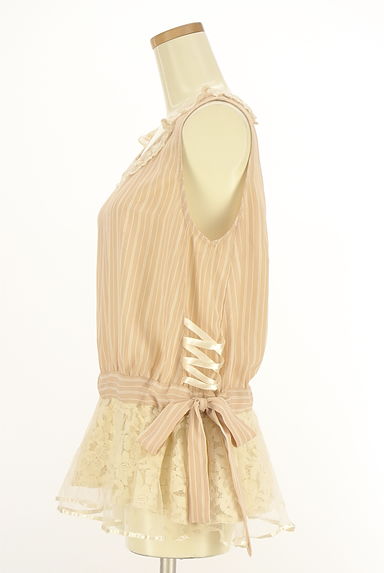 クリックで大画像表示 axes femme(アクシーズファム)の古着「ストライプシフォンペプラムブラウス(カットソー・プルオーバー)」大画像3へ