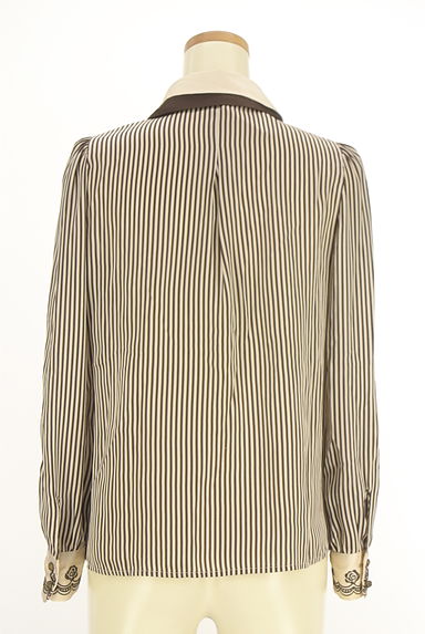 axes femme（アクシーズファム）の古着「ダブルカラーストライプサテンブラウス（ブラウス）」大画像２へ