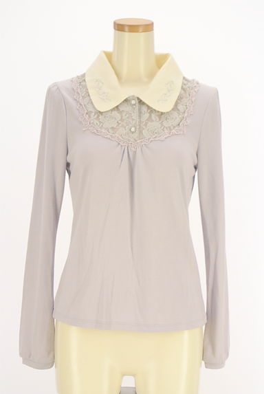 axes femme（アクシーズファム）の古着「ラメ刺繍襟カットソー（カットソー・プルオーバー）」大画像１へ