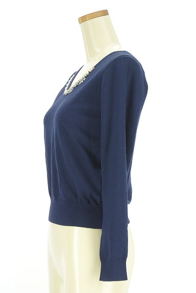 PROPORTION BODY DRESSING（プロポーションボディドレッシング）の古着「パール＆ビジュー付きVネックニットトップス（カーディガン・ボレロ）」大画像３へ