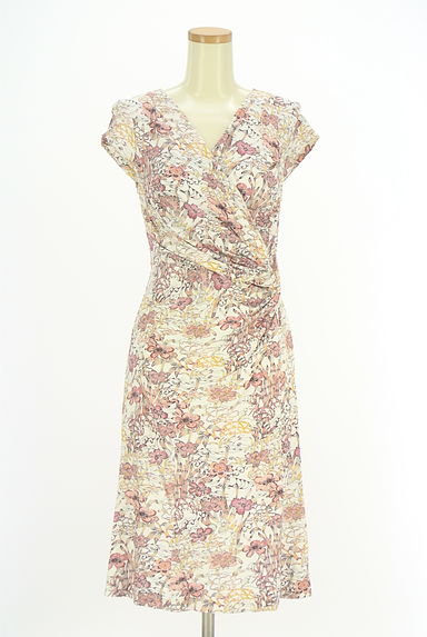 クリックで大画像表示 kay me(ケイミー)の古着「フレンチスリーブ花柄ワンピース(ワンピース・チュニック)」大画像1へ