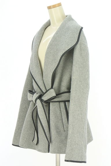 Mystrada（マイストラーダ）の古着「レザーパイピングウールショートコート（コート）」大画像３へ