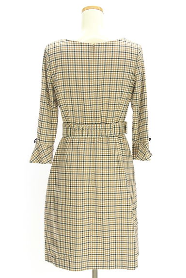 Feroux（フェルゥ）の古着「花柄刺繍入りチェック柄ワンピース（ワンピース・チュニック）」大画像２へ