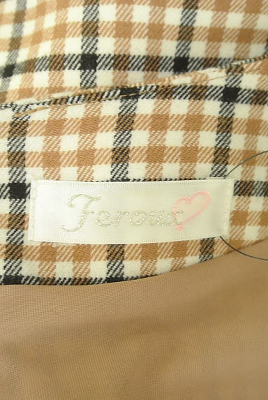 Feroux（フェルゥ）の古着「花柄刺繍入りチェック柄ワンピース（ワンピース・チュニック）」大画像６へ