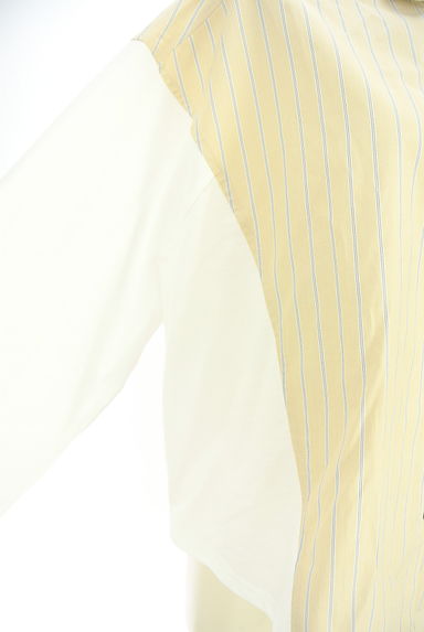 OSMOSIS（オズモーシス）の古着「loaf スウェット切替ストライプ柄シャツ（ブラウス）」大画像５へ