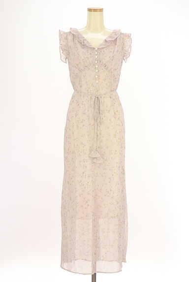 DEICY（デイシー）の古着「紐ベルト付き花柄シフォンロングワンピース（ワンピース・チュニック）」大画像１へ