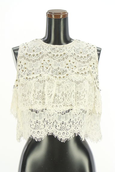 DEICY（デイシー）の古着「スパンコール付きレースブラウス（カットソー・プルオーバー）」大画像１へ