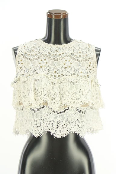 DEICY（デイシー）の古着「スパンコール付きレースブラウス（カットソー・プルオーバー）」大画像１へ