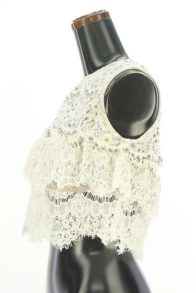 DEICY（デイシー）の古着「スパンコール付きレースブラウス（カットソー・プルオーバー）」大画像３へ