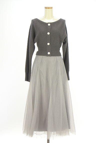 Snidel（スナイデル）の古着「ニットカーデ×チュールロングスカート セットアップ（セットアップ（ジャケット＋スカート））」大画像１へ