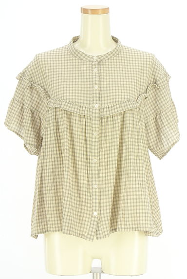 Samansa Mos2（サマンサモスモス）の古着「半そでチェック柄ブラウス（ブラウス）」大画像１へ