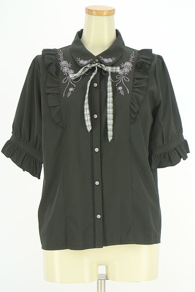 axes femme（アクシーズファム）の古着「半そで花柄刺しゅうブラウス（ブラウス）」大画像１へ