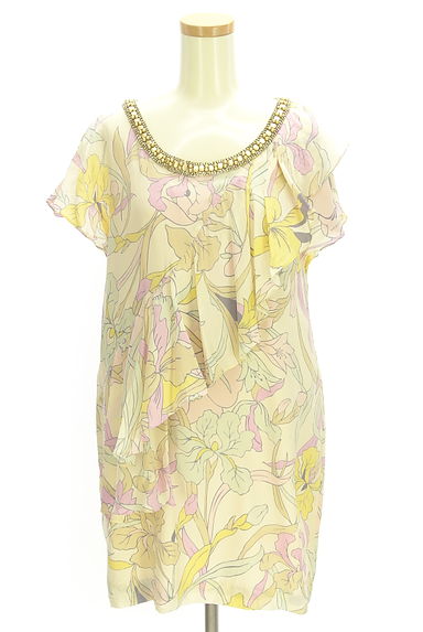 Diagram（ダイアグラム）の古着「フレンチスリーブ花柄シフォンワンピース（ワンピース・チュニック）」大画像１へ