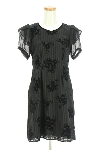 MISCH MASCH（ミッシュマッシュ）の古着「袖シアー切替フロック花柄ワンピース（ワンピース・チュニック）」大画像１へ