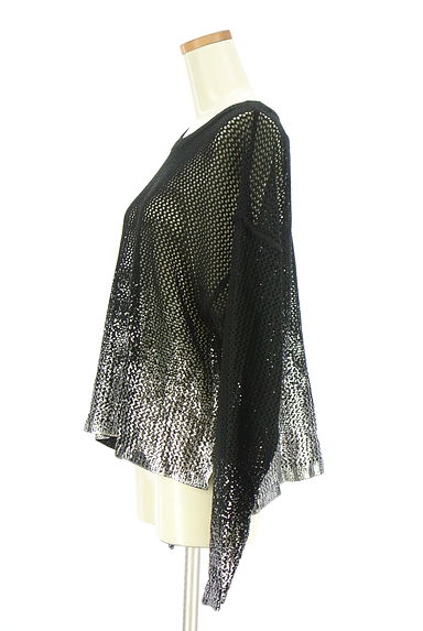 AZUL BY MOUSSY（アズールバイマウジー）の古着「シルバーラメ箔メッシュニットトップス（ニット）」大画像３へ