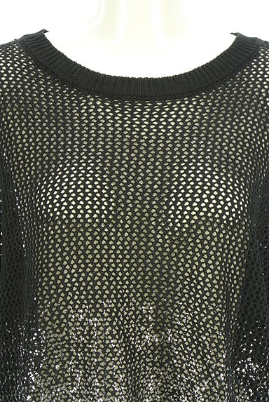 AZUL BY MOUSSY（アズールバイマウジー）の古着「シルバーラメ箔メッシュニットトップス（ニット）」大画像４へ