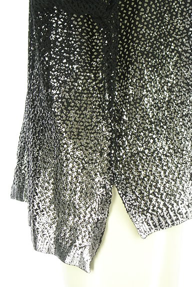 AZUL BY MOUSSY（アズールバイマウジー）の古着「シルバーラメ箔メッシュニットトップス（ニット）」大画像５へ