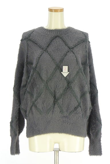 AZUL BY MOUSSY（アズールバイマウジー）の古着「ひし形編みシャギーニットトップス（ニット）」大画像４へ