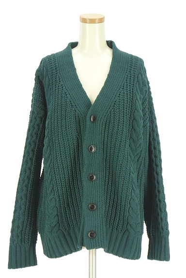 AZUL BY MOUSSY（アズールバイマウジー）の古着「オーバーサイズケーブルニットカーデ（カーディガン・ボレロ）」大画像１へ