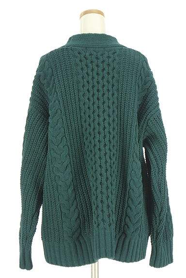 AZUL BY MOUSSY（アズールバイマウジー）の古着「オーバーサイズケーブルニットカーデ（カーディガン・ボレロ）」大画像２へ
