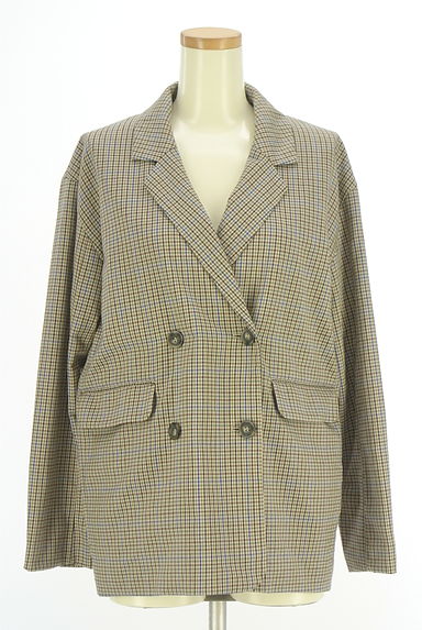 AZUL BY MOUSSY（アズールバイマウジー）の古着「ダブルボタンチェック柄ジャケット（ジャケット）」大画像１へ