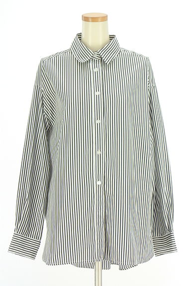 AZUL BY MOUSSY（アズールバイマウジー）の古着「バックタックストライプシャツ（カジュアルシャツ）」大画像１へ