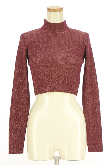 MURUA（ムルーア）の古着「ショート丈ラメ混ハイネックリブニットトップス（ニット）」大画像１へ