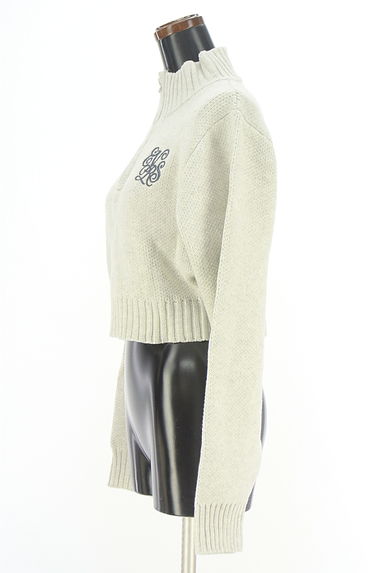 EVRIS（エヴリス）の古着「ロゴ刺繍入りハーフジップニットトップス（ニット）」大画像３へ