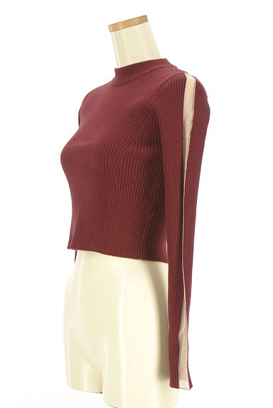 MURUA（ムルーア）の古着「ショート丈袖ラインリブニットトップス（ニット）」大画像３へ