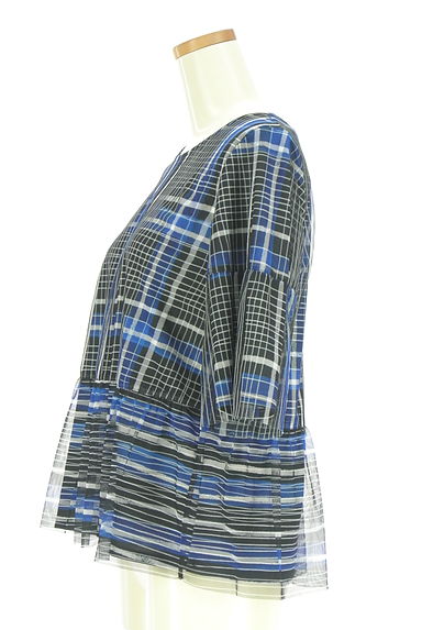 HIROKO BIS（ヒロコビス）の古着「ボーダー×ストライプペプラムトップス（カットソー・プルオーバー）」大画像３へ