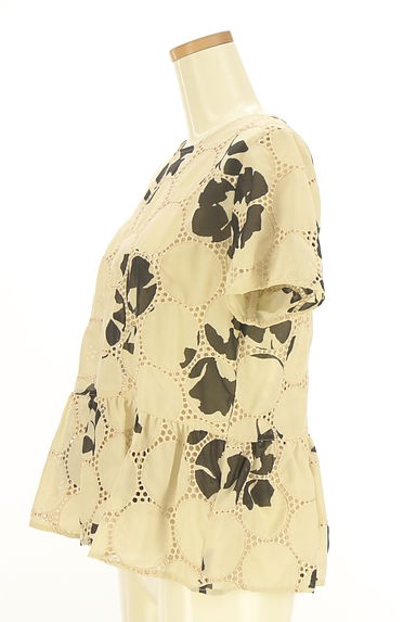 HIROKO BIS（ヒロコビス）の古着「サークル刺繍ペプラムトップス（カットソー・プルオーバー）」大画像３へ