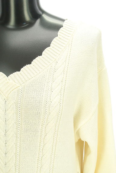 axes femme（アクシーズファム）の古着「サイドシフォンケーブルニットワンピ（ワンピース・チュニック）」大画像５へ