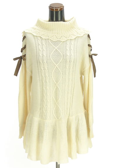axes femme（アクシーズファム）の古着「レースアップケーブルニットチュニック（ニット）」大画像１へ