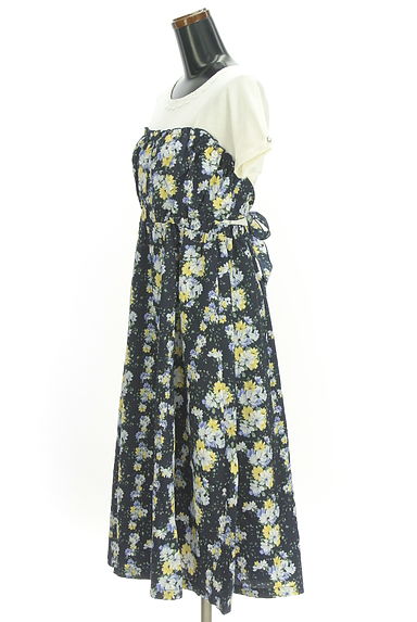 axes femme（アクシーズファム）の古着「レイヤード風花柄ミモレワンピース（ワンピース・チュニック）」大画像３へ