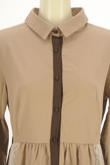 axes femme（アクシーズファム）の古着「レース切替バイカラーロングシャツワンピ（ワンピース・チュニック）」大画像４へ