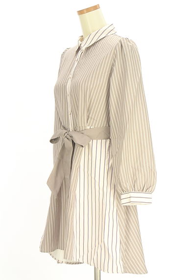 axes femme（アクシーズファム）の古着「ベルト付きストライプシャツチュニック（ワンピース・チュニック）」大画像３へ