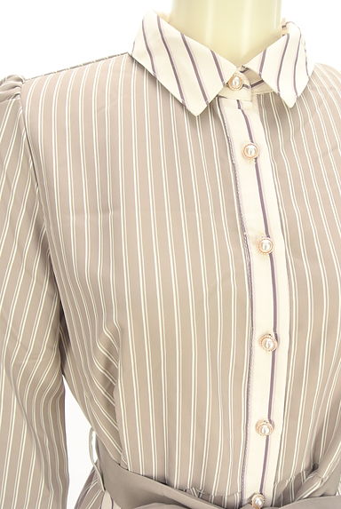 axes femme（アクシーズファム）の古着「ベルト付きストライプシャツチュニック（ワンピース・チュニック）」大画像４へ