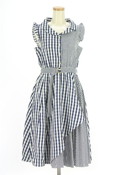 axes femme（アクシーズファム）の古着「ギンガムチェック柄膝下ワンピース（ワンピース・チュニック）」大画像１へ