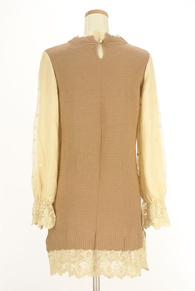 axes femme（アクシーズファム）の古着「チュールレース袖ケーブルニットチュニック（ワンピース・チュニック）」大画像２へ