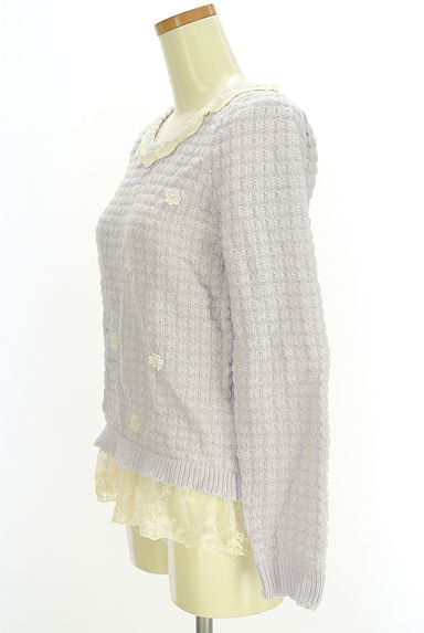 axes femme（アクシーズファム）の古着「レース切替ラメニット（ニット）」大画像３へ